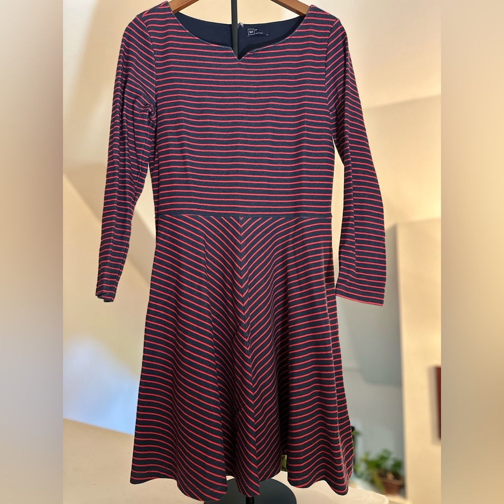 GAP Red and Navy Striped Dress